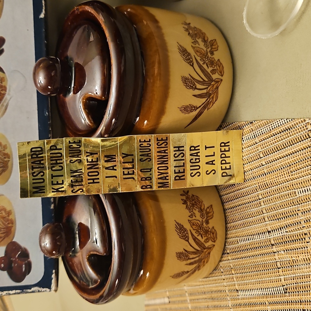 Nevco Condiment Jar Set with Spoons still in Box
